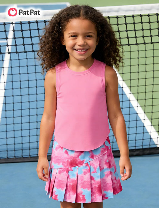 PATPAT Girls Tennis Skirt Sets Tank Top + Pleated Skort Activewear 5-12Y