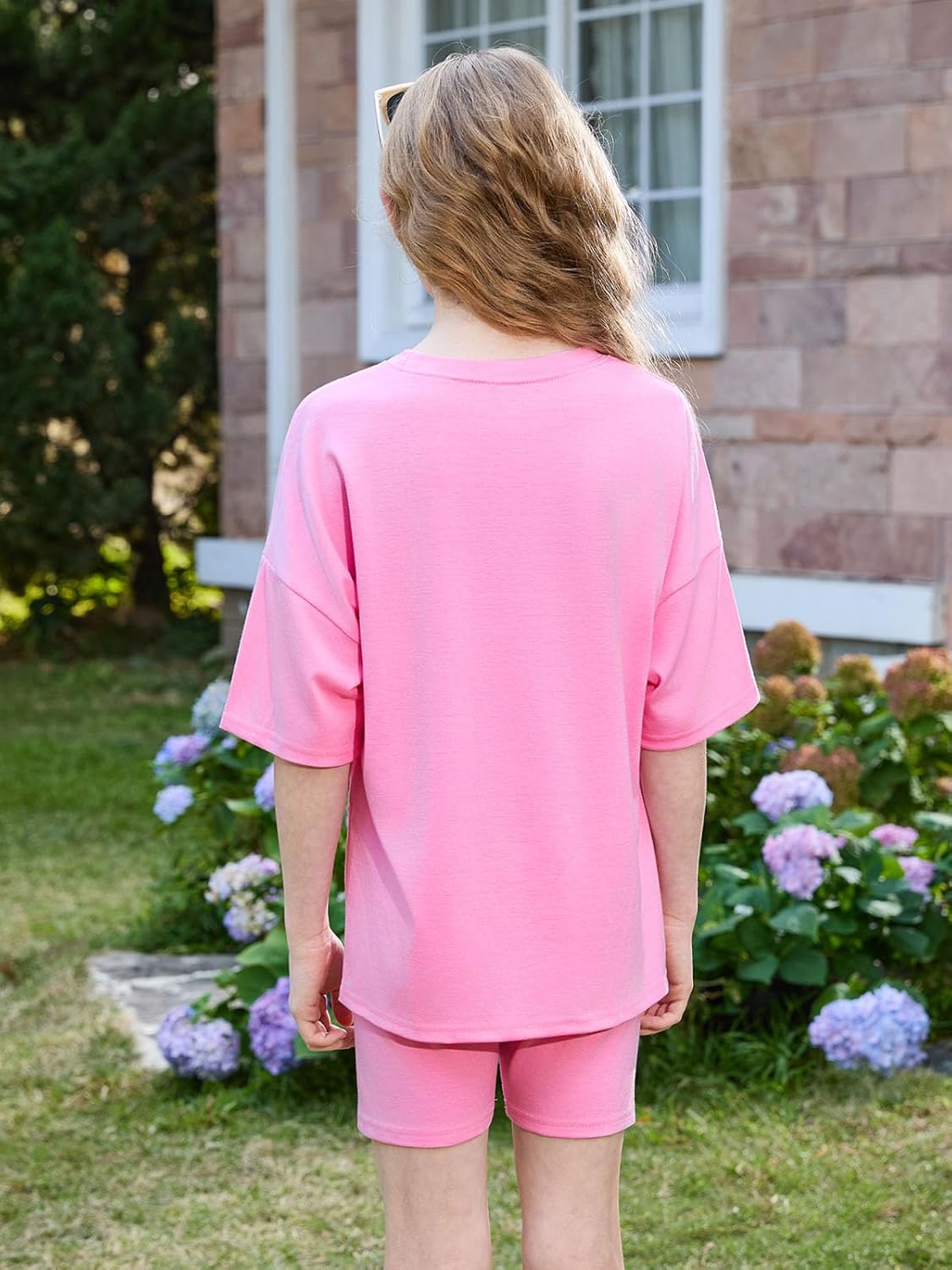 Haloumoning Girls Summer Lounge Set Oversized 2 Piece Clothing Sets