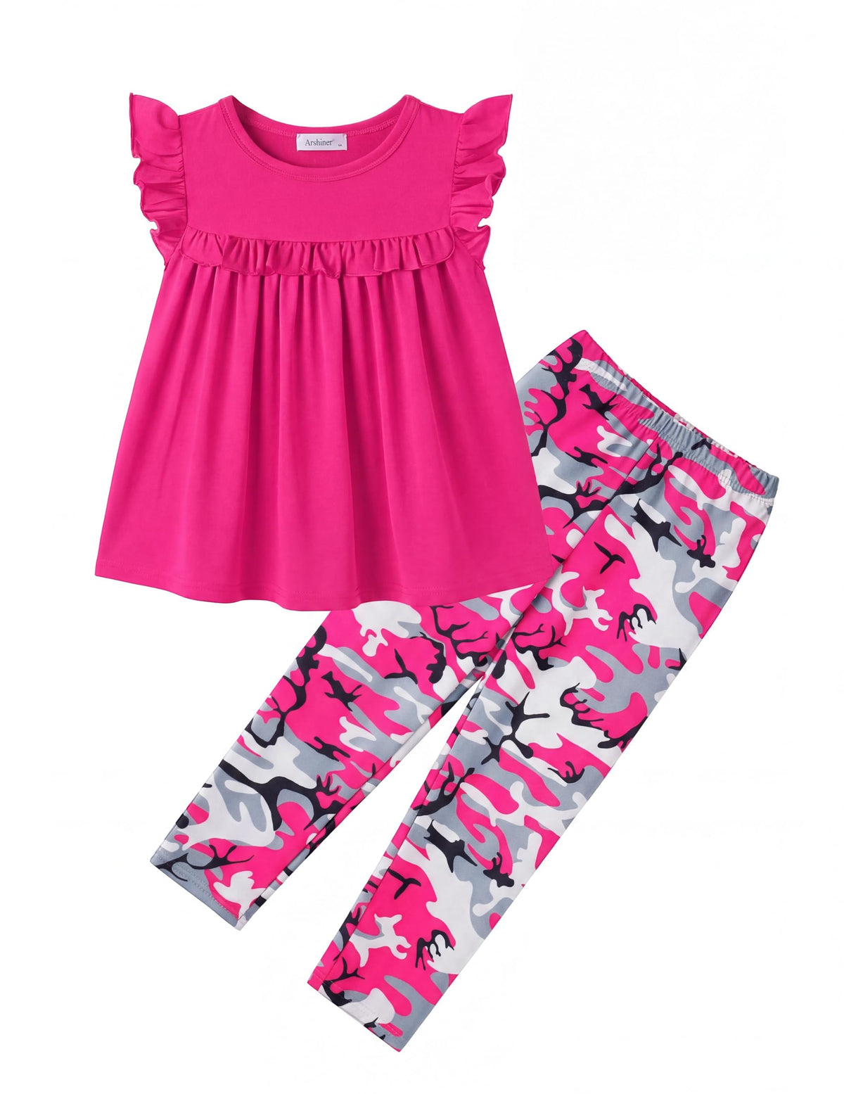 Arshiner Toddler Girls 2 Piece Outfits Peplum Top and Elastic Waist Pants