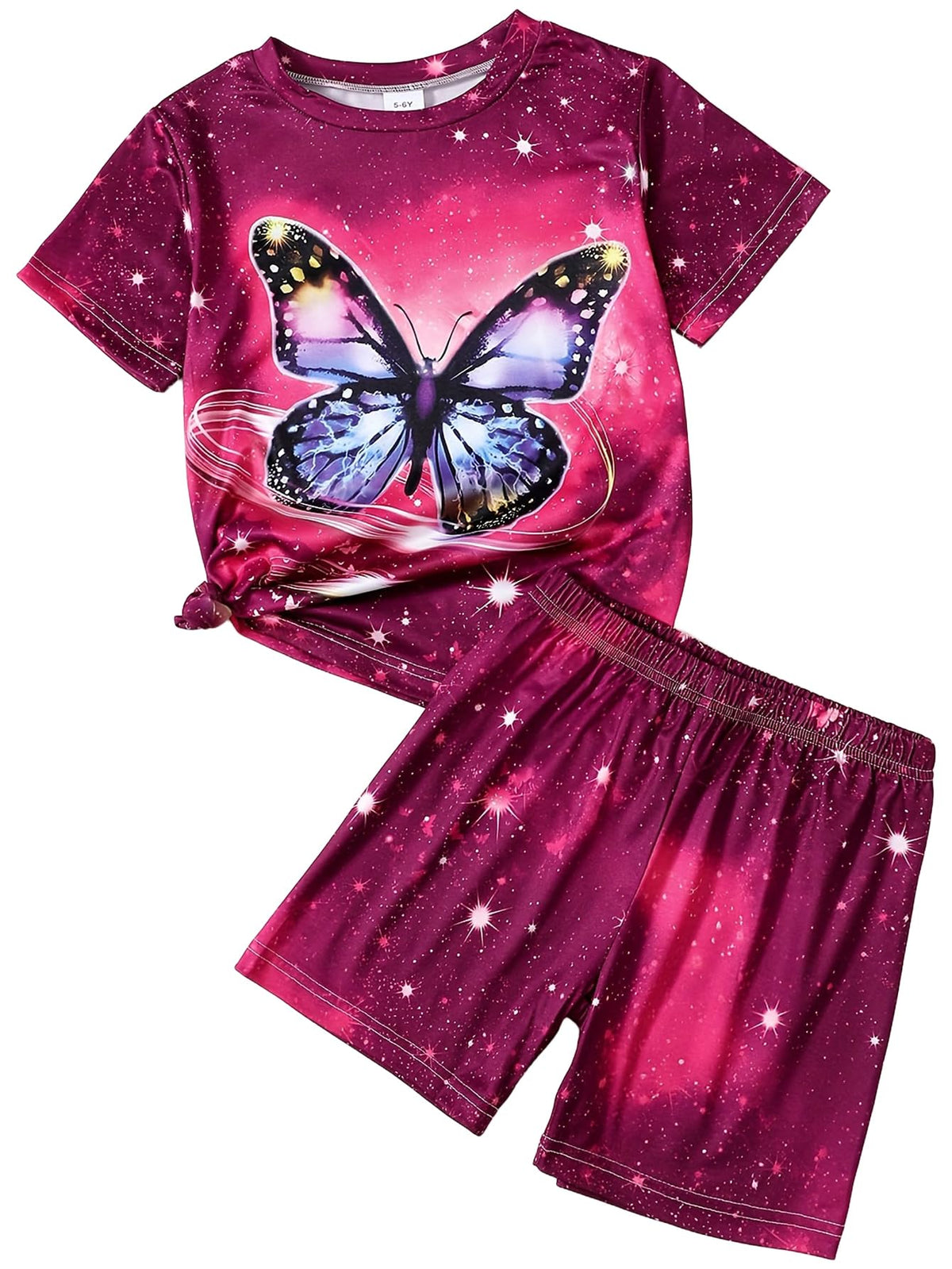5-12Y Girls Clothes Summer 2 Piece Outfits Short Sleeve T-Shirts and Shorts Kids Fashion Clothing Sets
