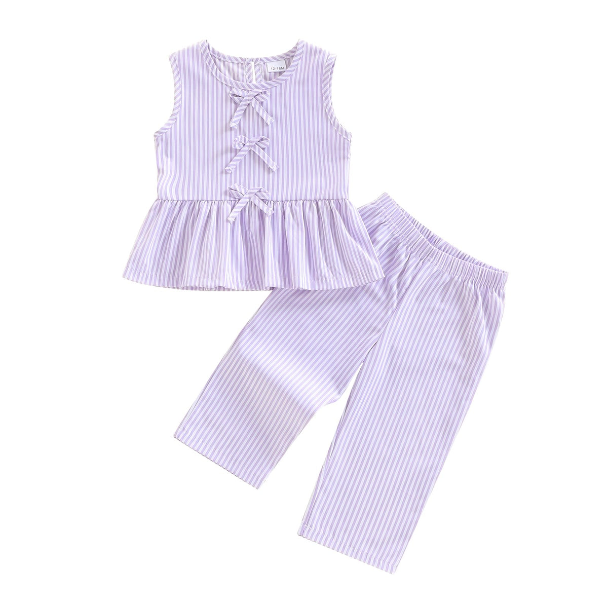 Kupretty Toddler Girl Clothes Ruffle Sleeveless Shirt Pants Set