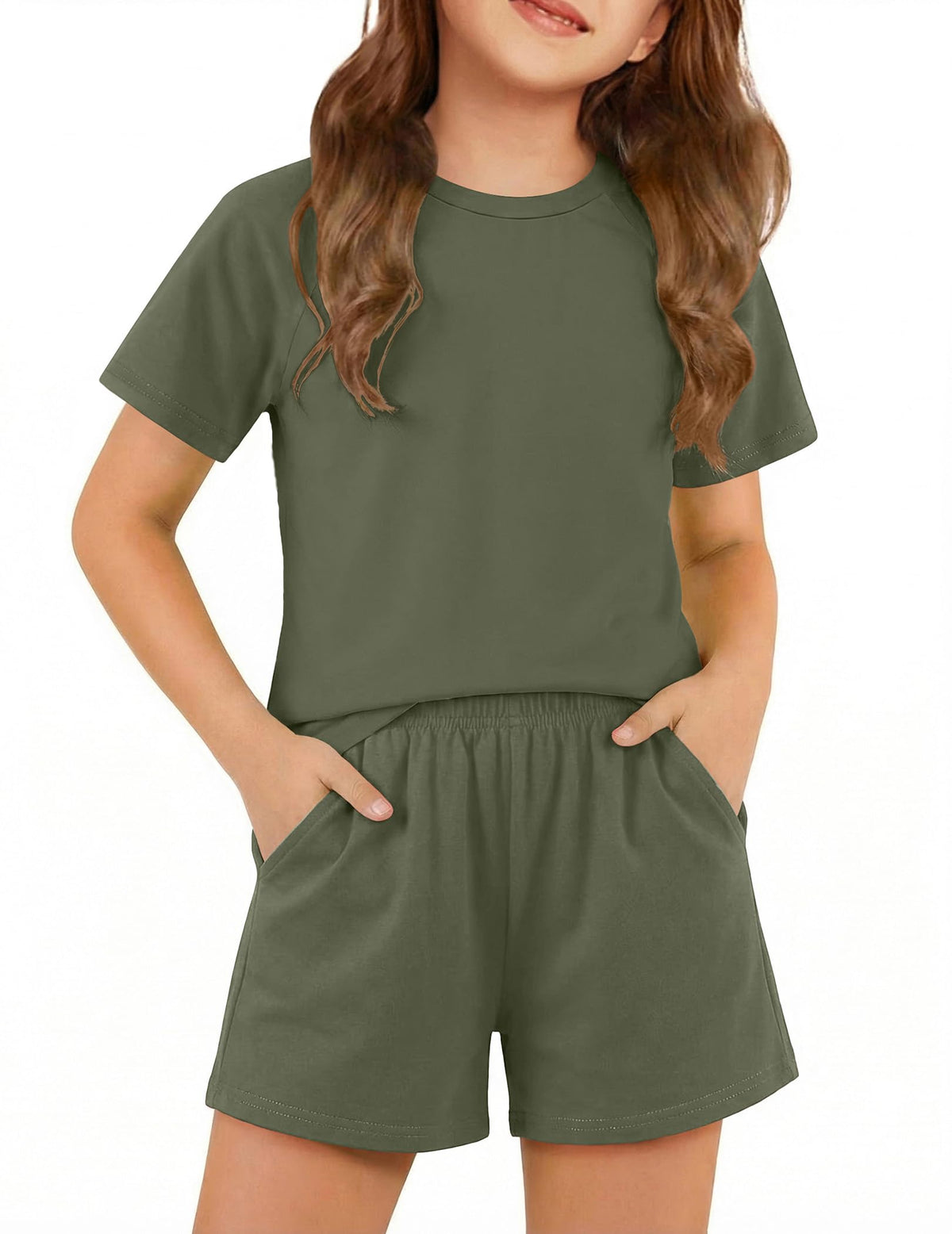 Arshiner Girls 2 Piece Outfits Summer Clothes Fashion Tops and Shorts Set