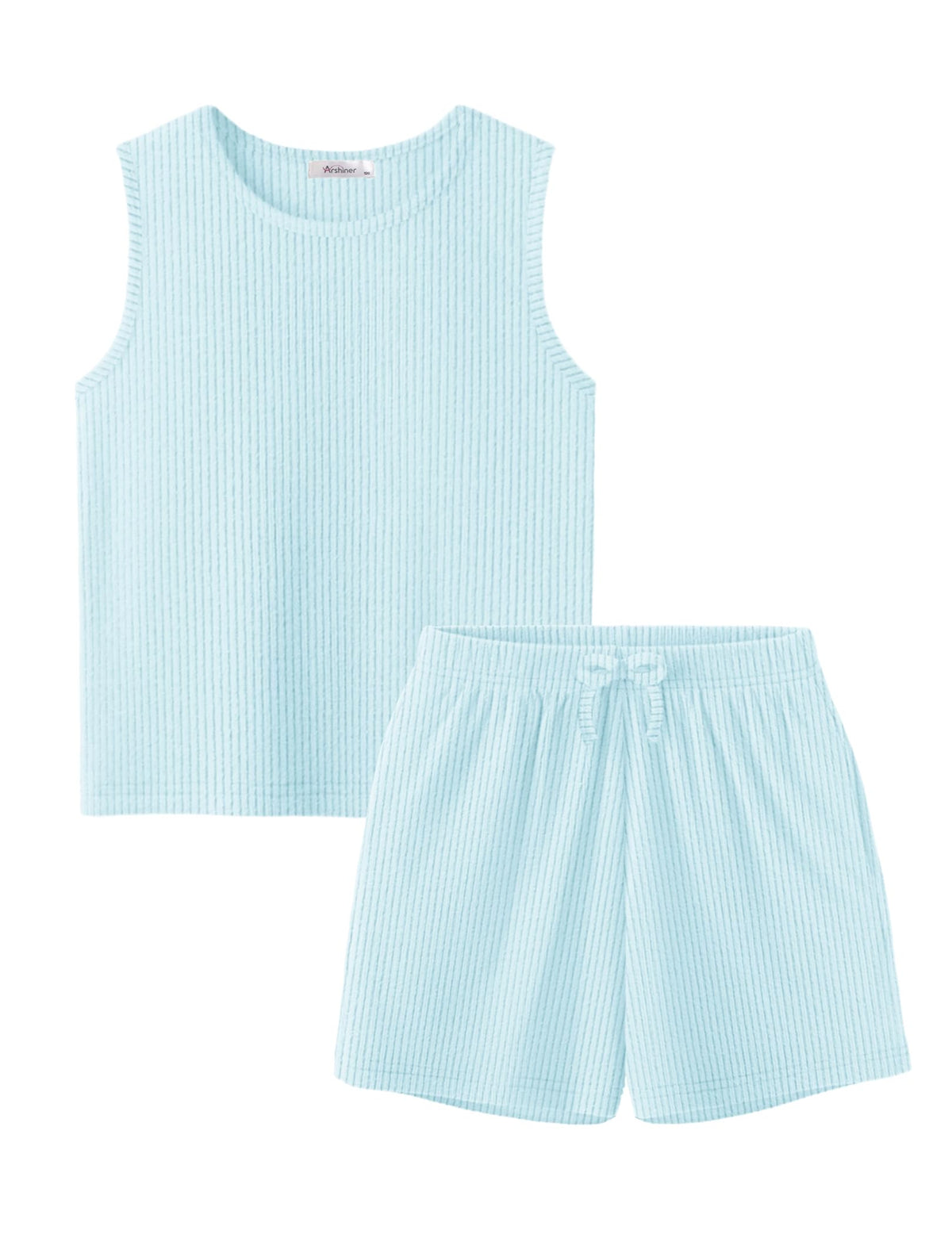 Arshiner Girls Summer 2 Piece Outfits Sleeveless Rib Knit Tops and Shorts