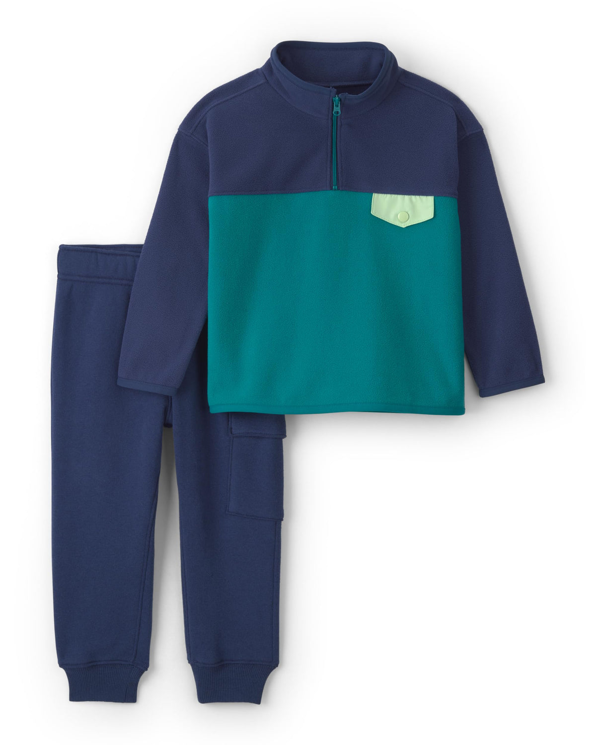 Carter's Baby Boys' 2-piece Pant Set Navy Blue Grey Little Champ Print