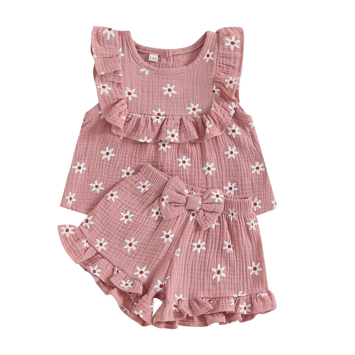 BemeyourBBs Summer Toddler Girl Clothes Baby Girl Ruffle Shirt Shorts Set