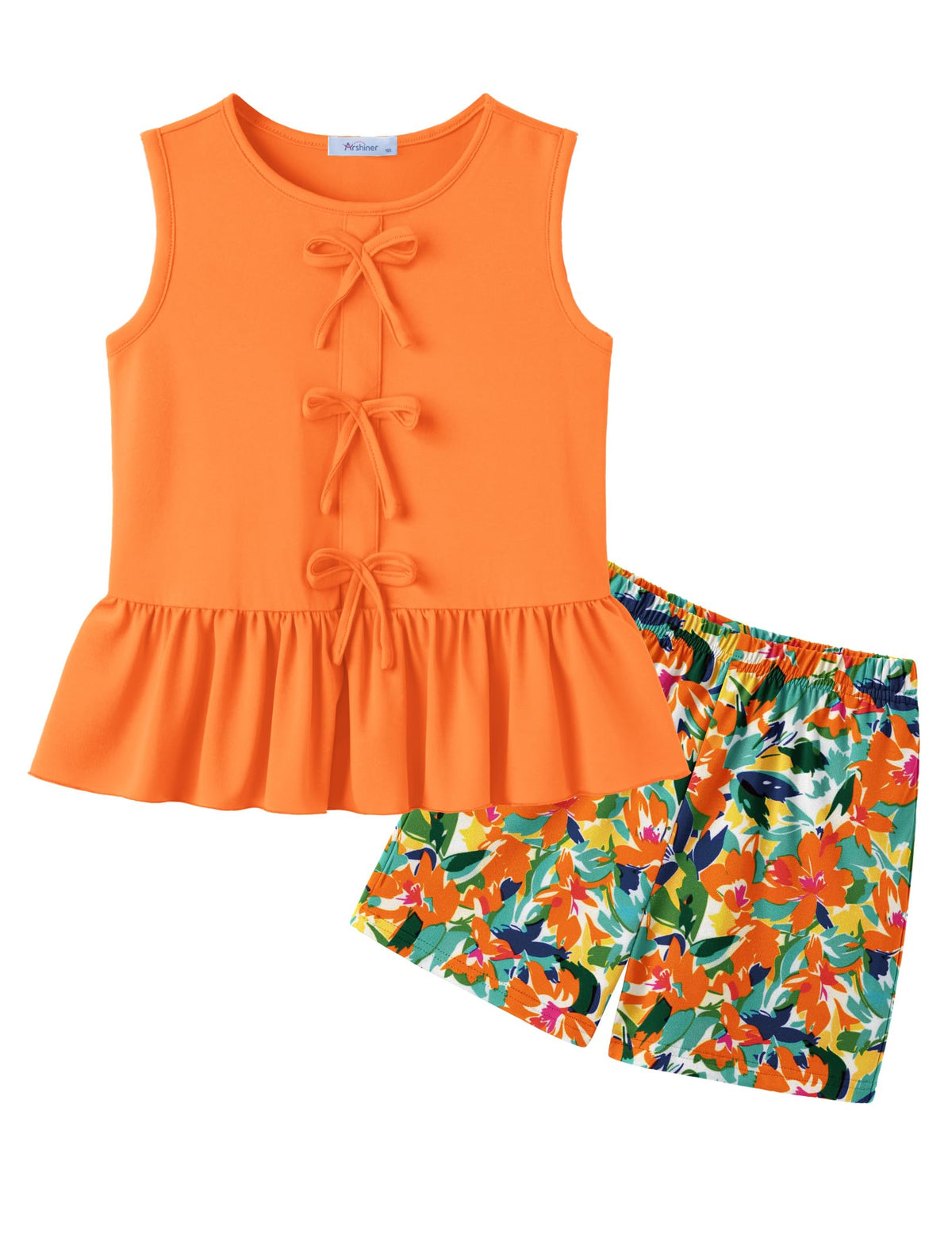 Arshiner Girls Clothes Summer 2 Piece Outfit Butterfly Knot Tops and Shorts