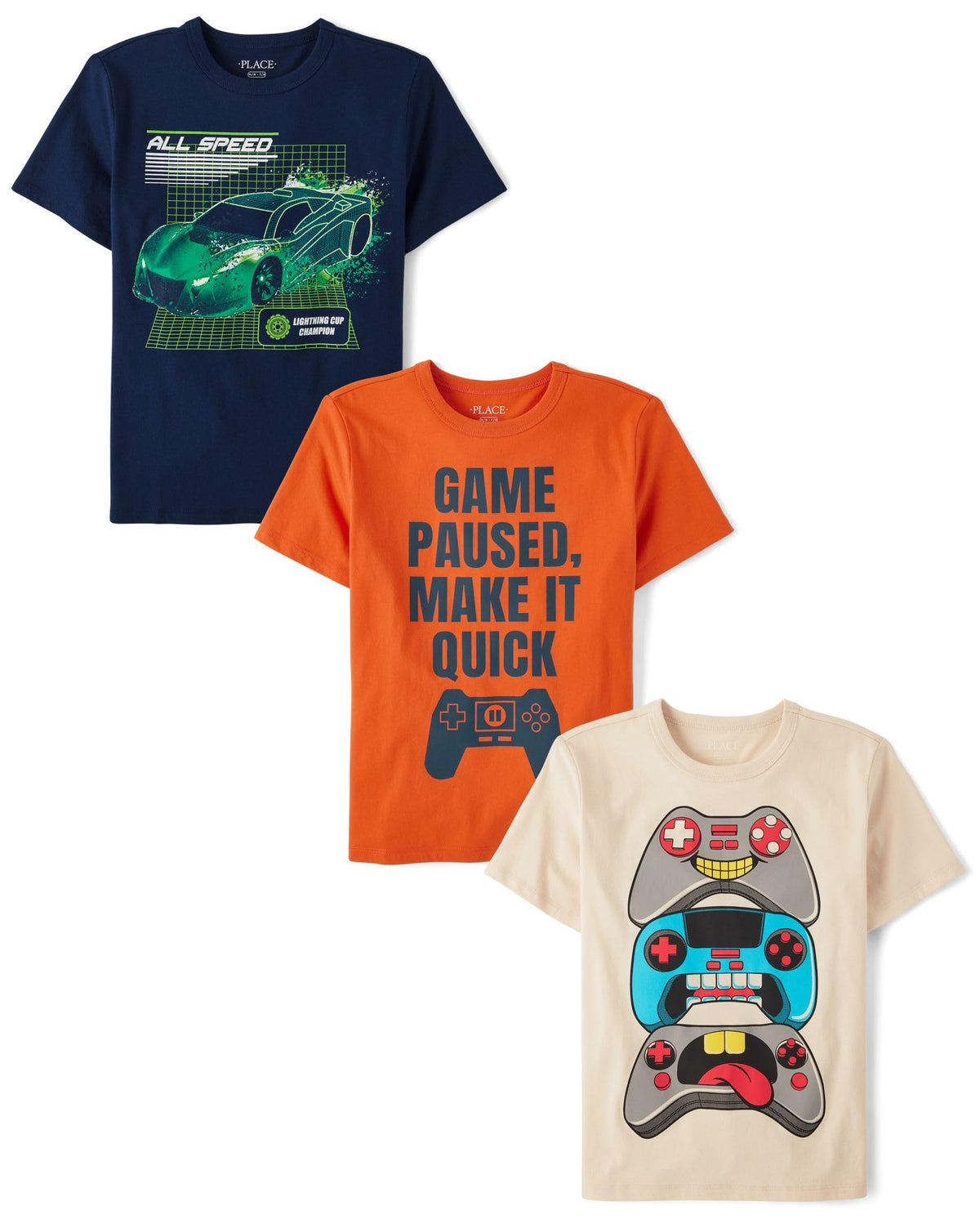 The Children's Place Boys The Children's Place Boys Short Sleeve Graphic T- Shirt 3-Pack