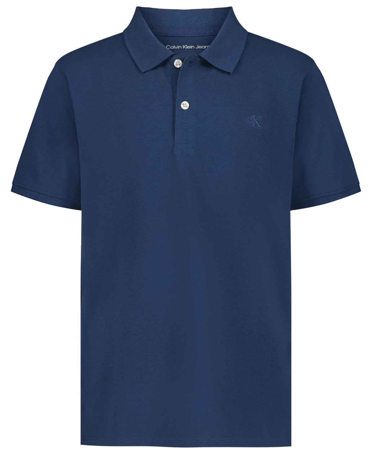 Calvin Klein Boys Short Sleeve Micro Pique Solid Polo, Button Closure, Soft & Comfortable
