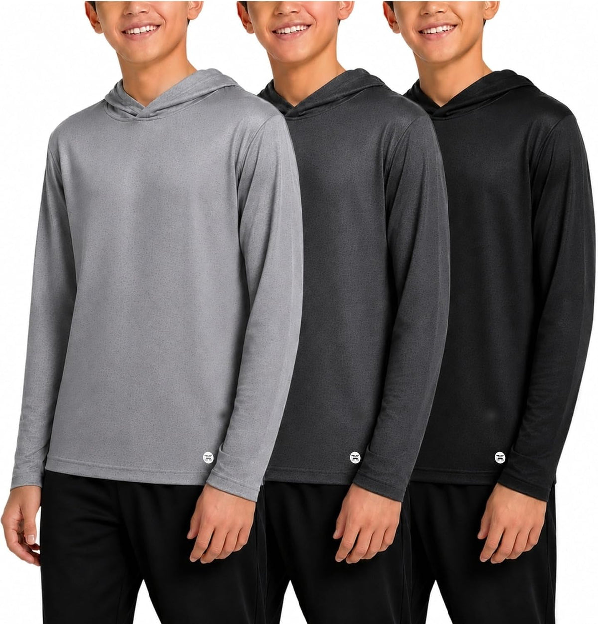 RBX Boys 3-Pack Lightweight Pullover Hoodies, Long Sleeve Sweatshirts, 4-20