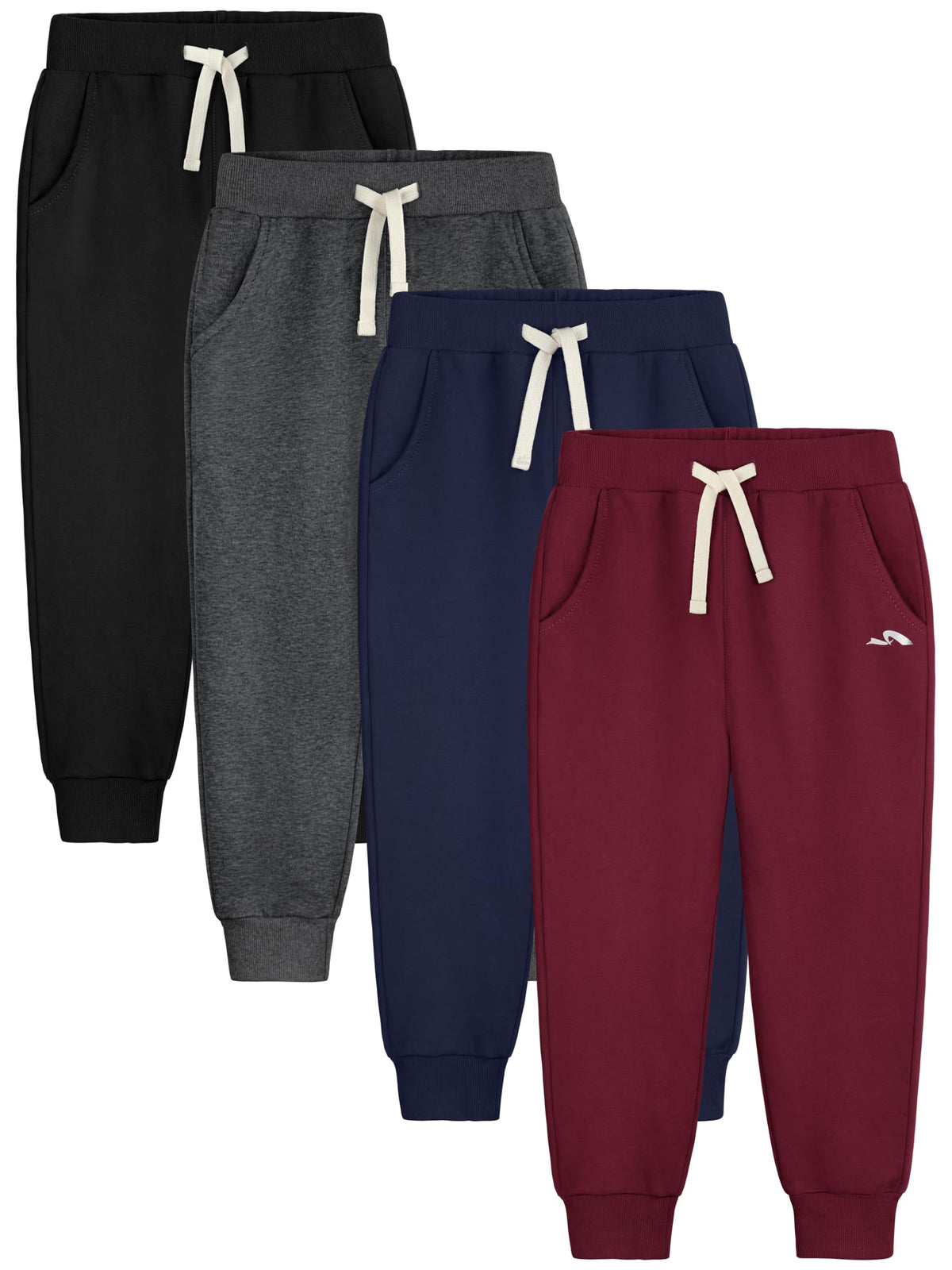 4 Pack Boys Sweatpants Kids Joggers Cotton Athletic Youth Pants for 5-16Y