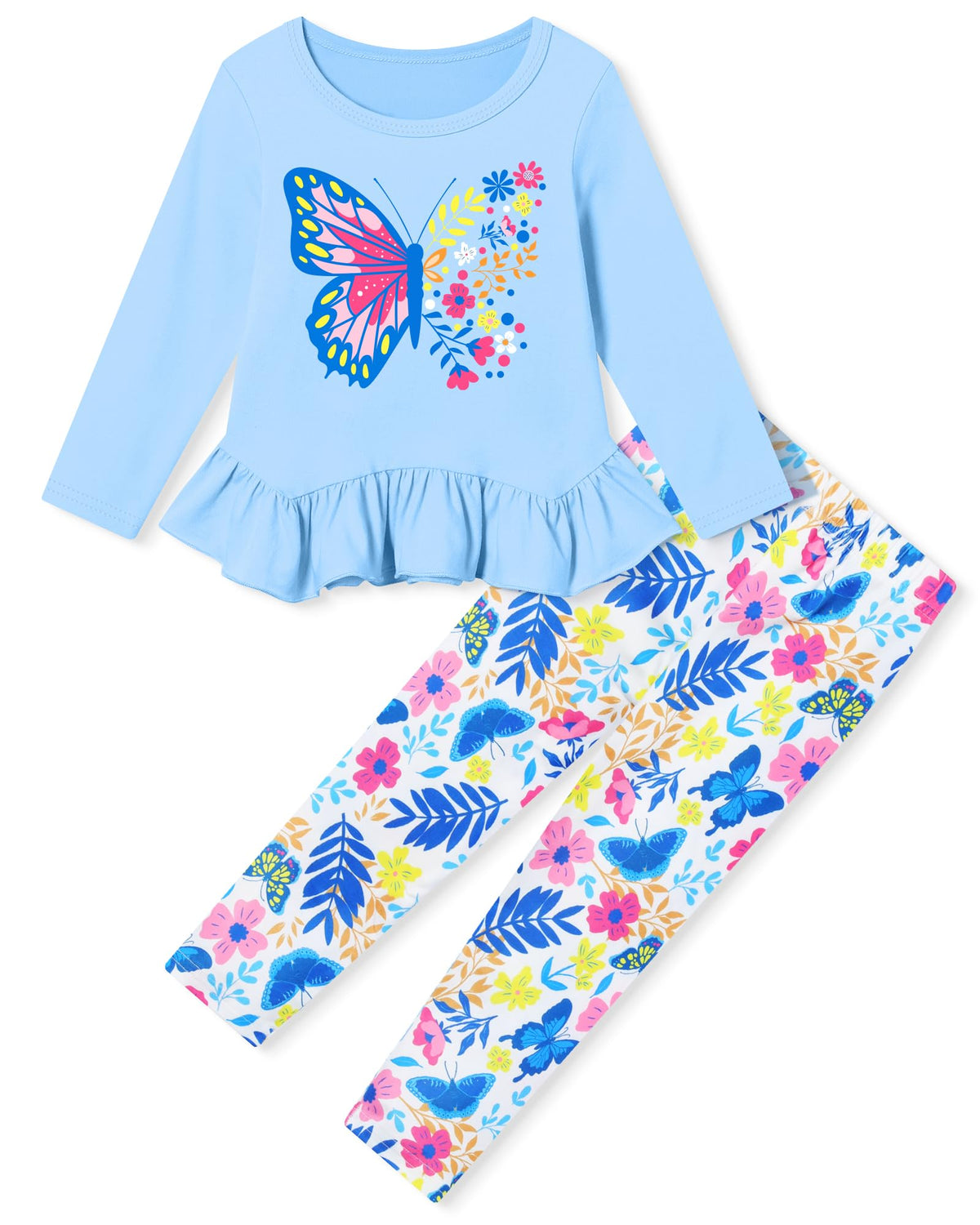 CARETOO Girls' clothing sets Fall Long Sleeve Top Pants Set Size 2-10
