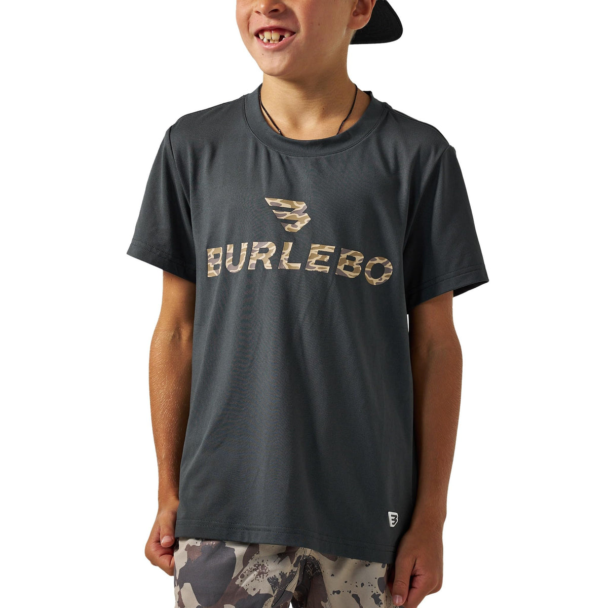 Burlebo Youth Go to Tee Lightweight Performance T Shirt for Kids, Breathable Athletic Short Sleeve Shirt