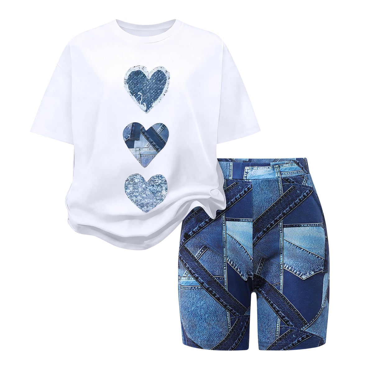 Size 7-14 Girls Summer Clothes 2 Piece Casual Short Sleeve T-Shirt & Short Set Teen Girls Summer Vacation Outfits