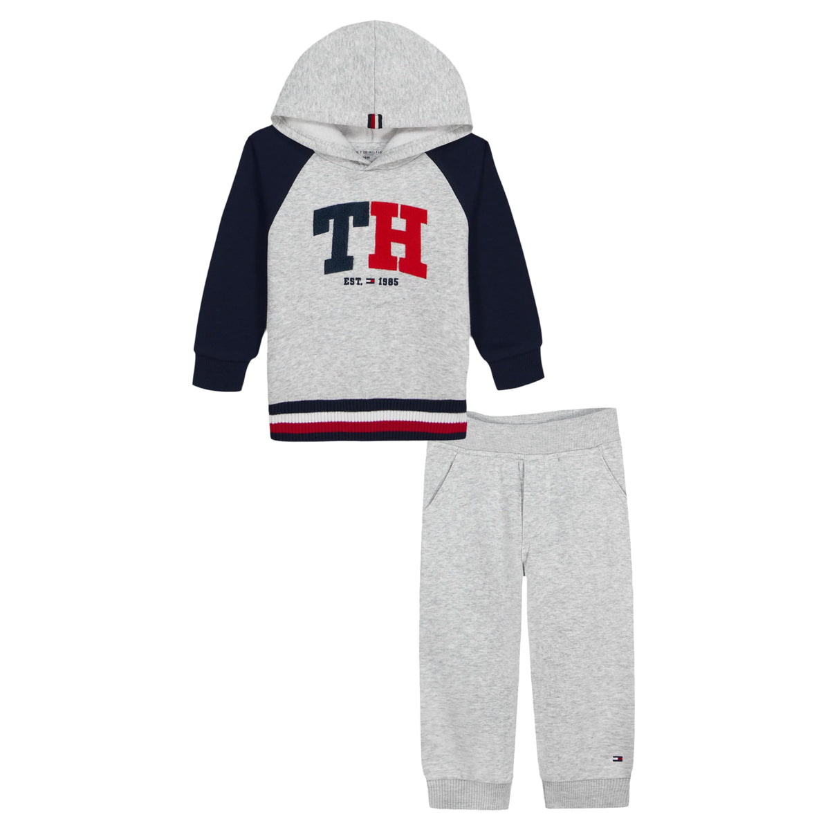 Tommy Hilfiger Boys' Sweatpant Set, 2-Piece Fleece Sweatshirt and Joggers