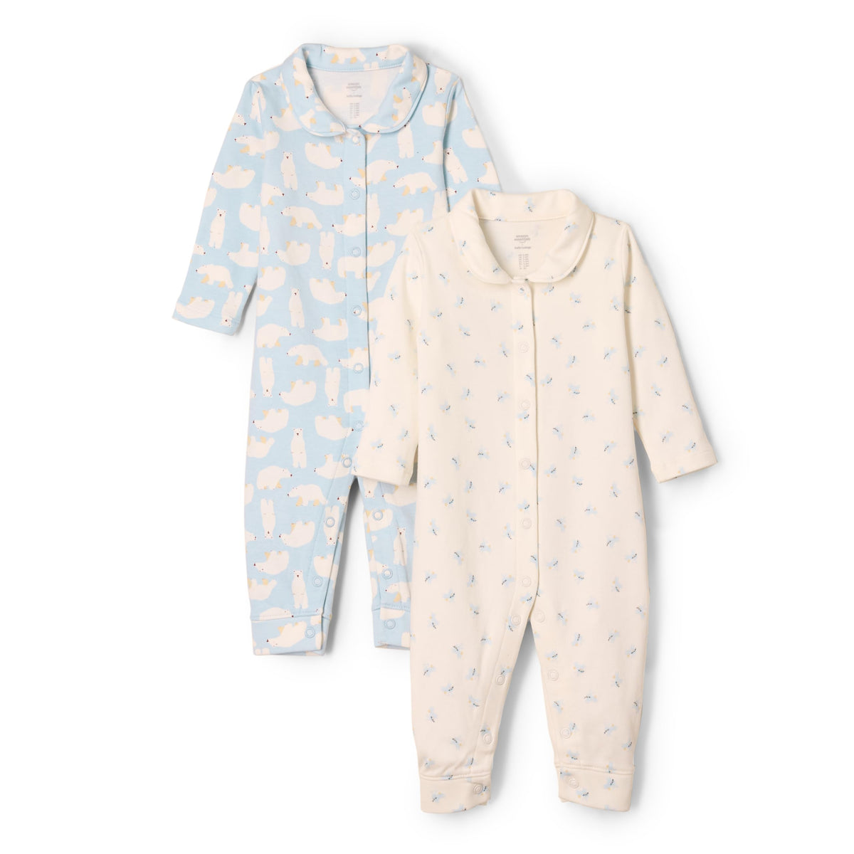 Amazon Essentials x Sofia Grainge Unisex Babies' Cotton Footless Sleepsuit, Pack of 2