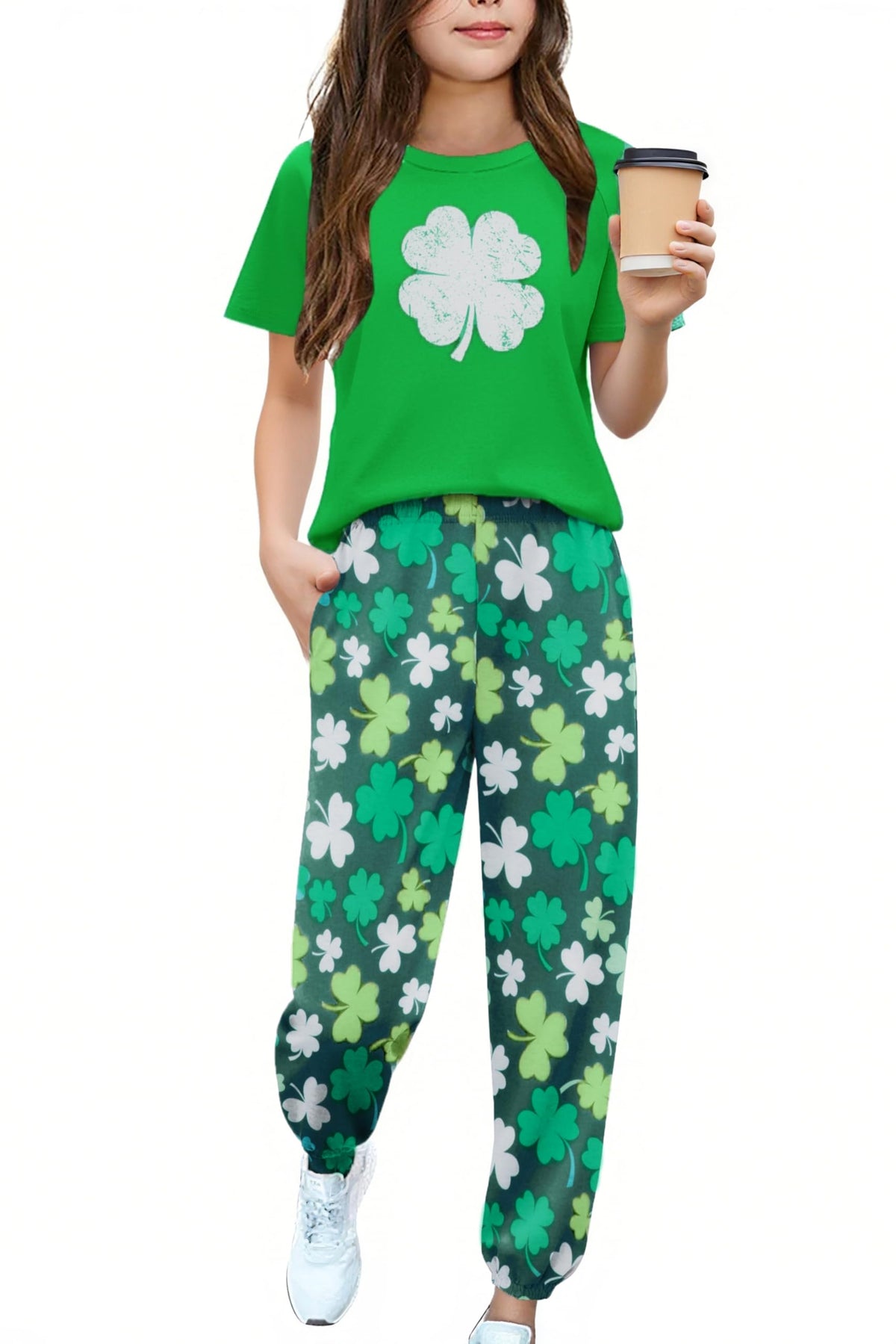 Arshiner Girls Outfits Fashion Short Sleeve Tops and Jogger Pants Set