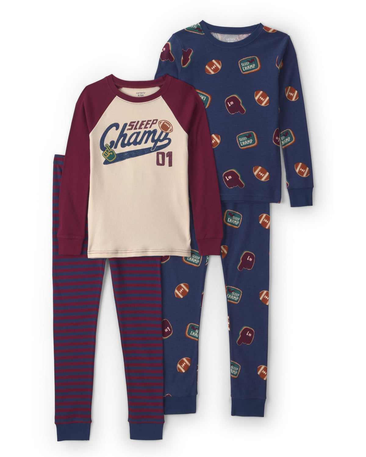 Carter's Boys' 4-piece Tight Fit Cotton Pajama Set
