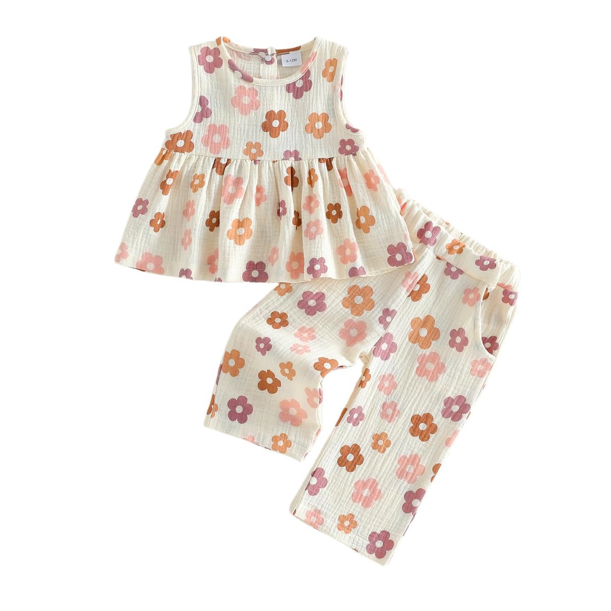 Kupretty Toddler Girl Clothes Ruffle Sleeveless Shirt Pants Set