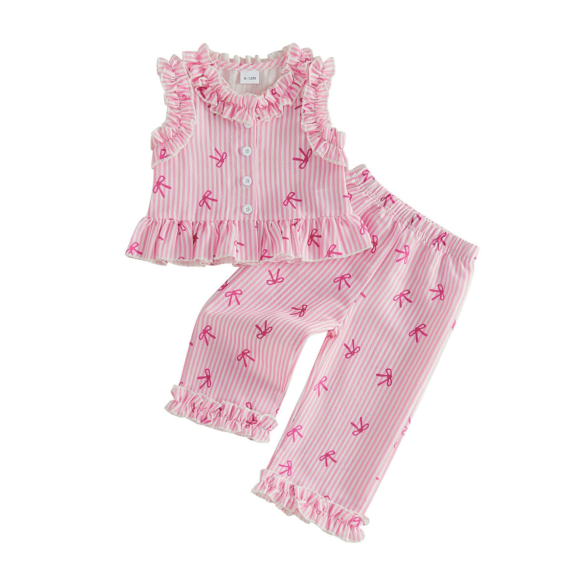 Kupretty Toddler Girl Clothes Ruffle Sleeveless Shirt Pants Set