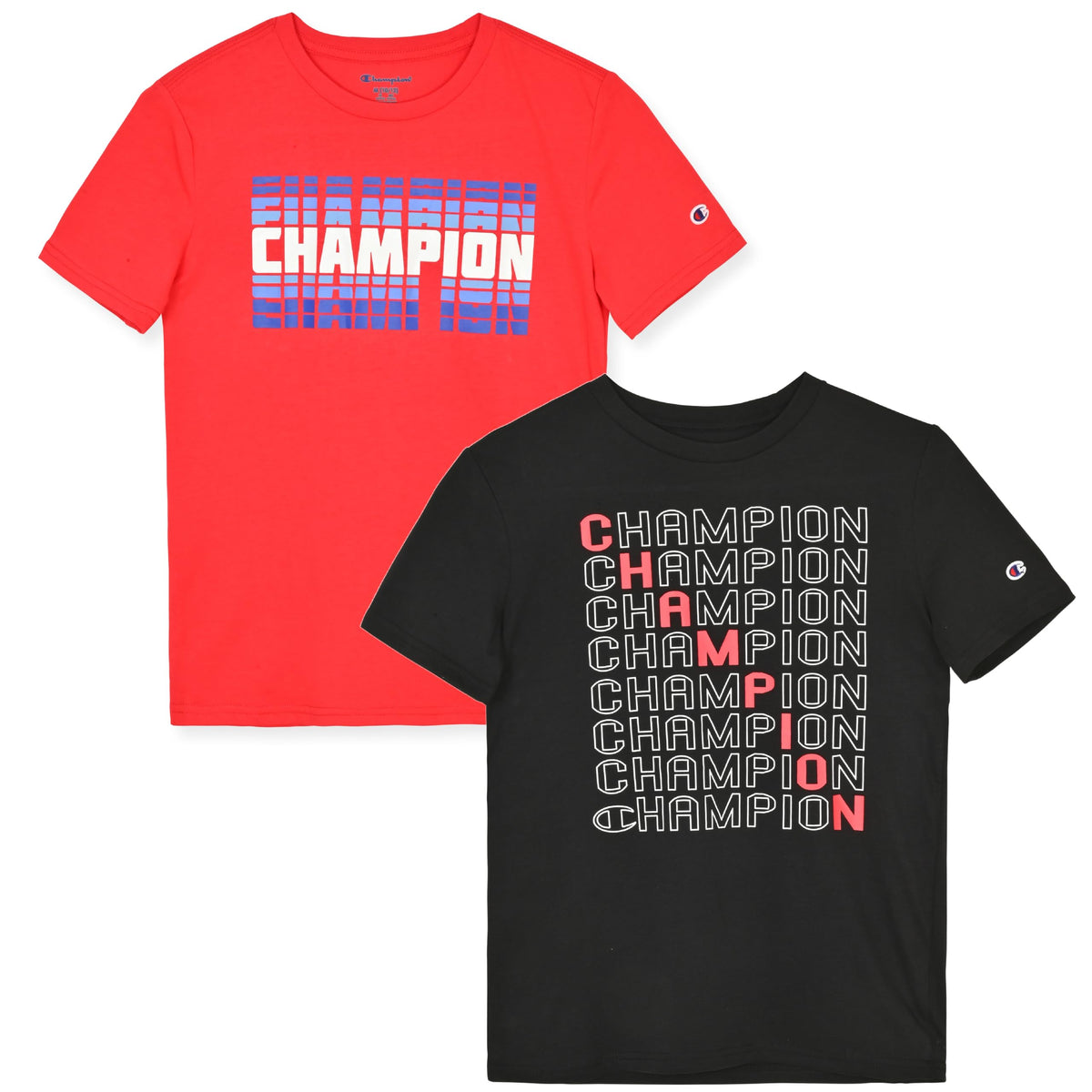 Champion Boys 2 Pack Short Sleeve Tee Shirt for Kids