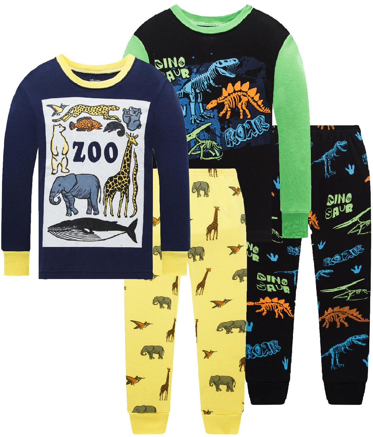 Little bety Boys 4 Pieces Cotton Pajamas Toddlers Long Sleeve 24M-12Years