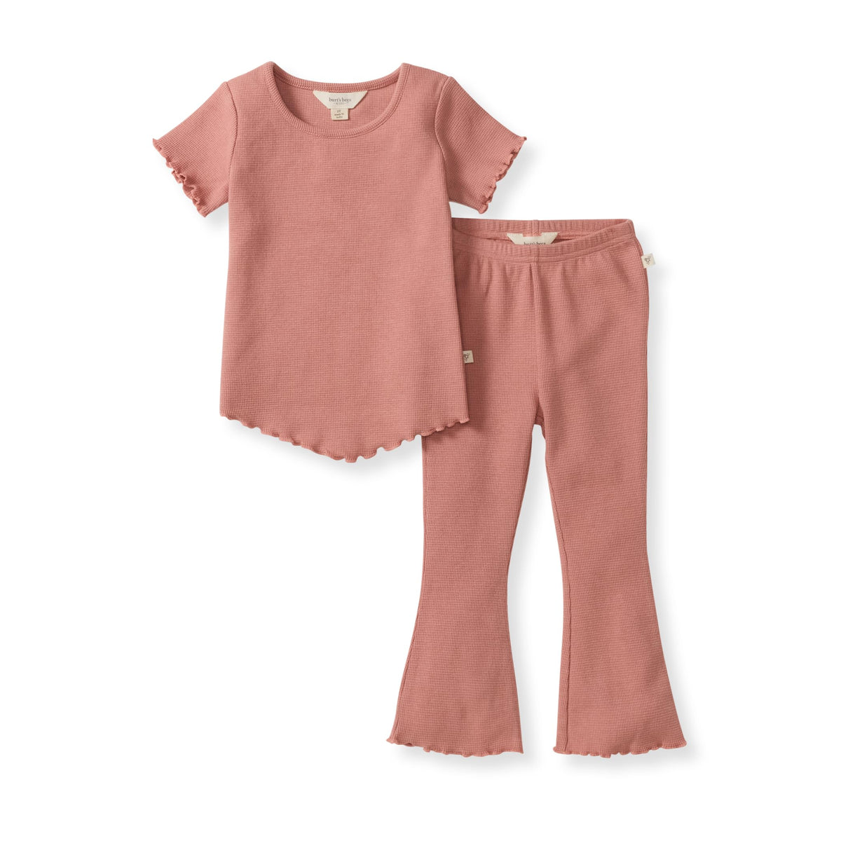 Burt's Bees Baby Girls Short Sleeve Top & Flared Legging Set, 2-Piece Set