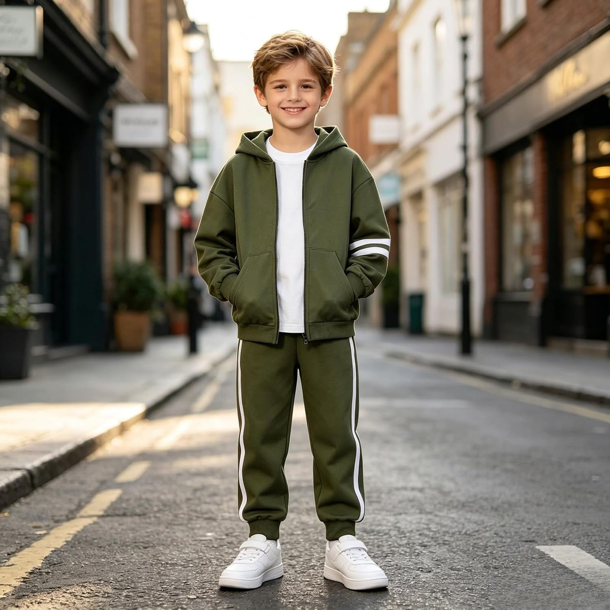 Boys Clothes 2 Piece Sweatsuit Set Zip Up Hoodie Sweatshirt and Pants Kids Boys Fall Winter Outfits Size 6-13 Years