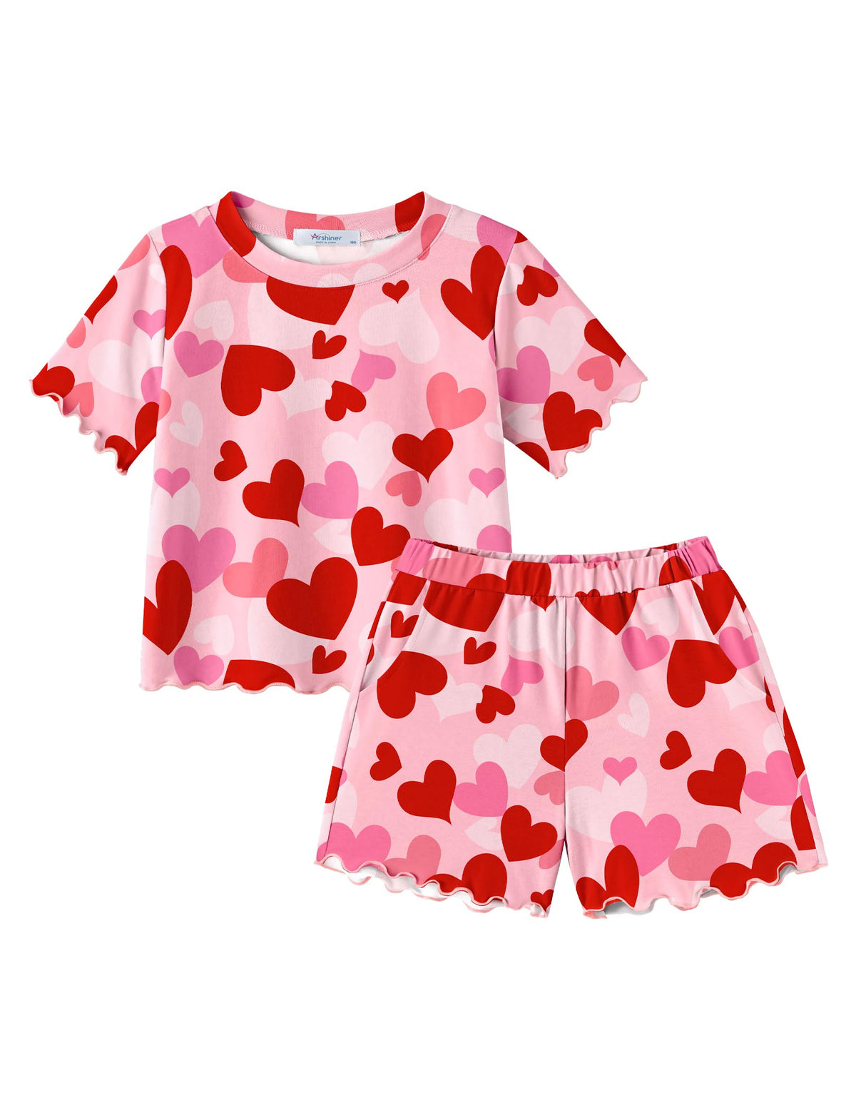 Arshiner Toddler Girls Clothes Ruffle Sleeves Top and Short 2 Piece Outfits