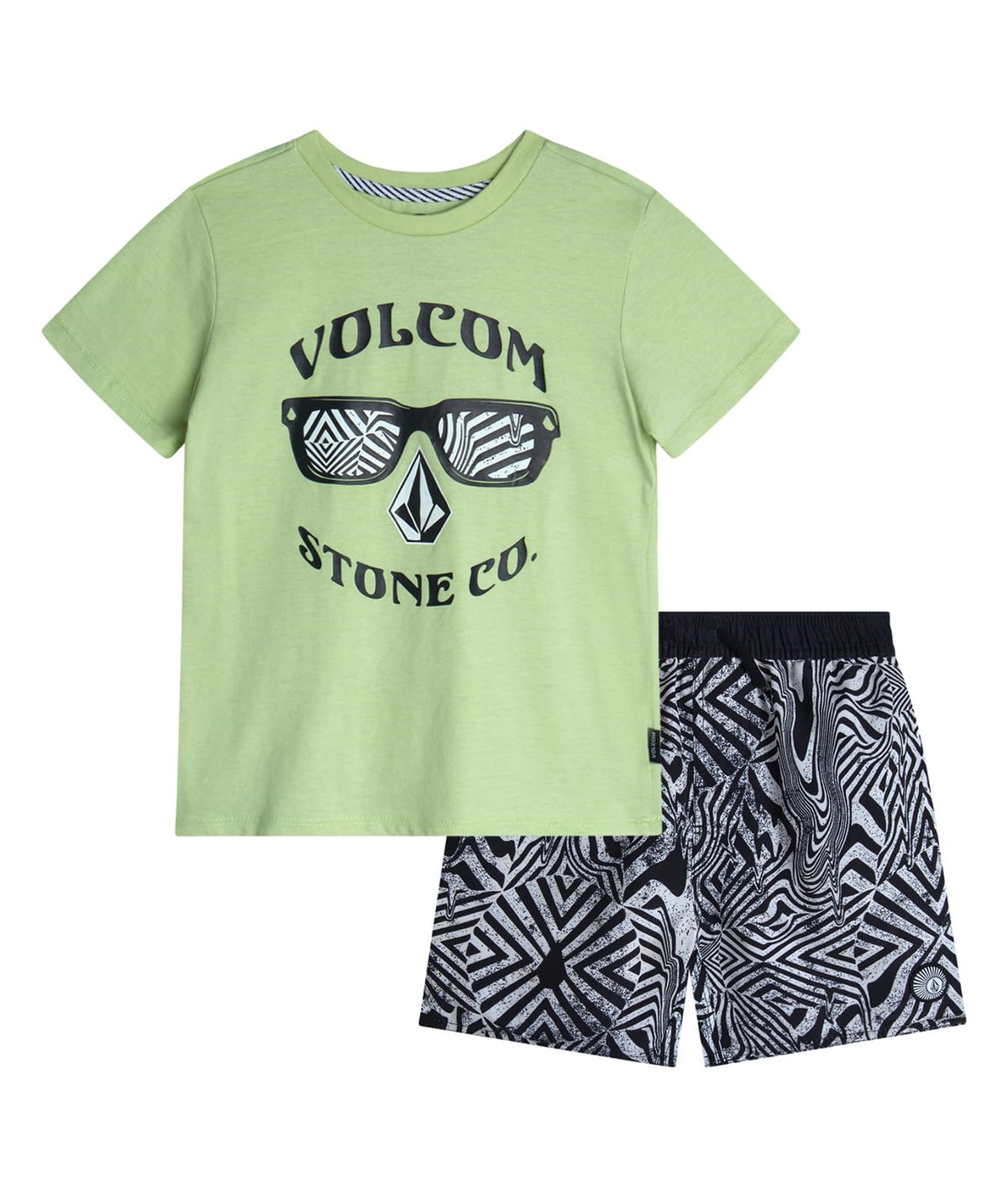 Volcom Baby Boys Swim Set 2-Piece Short Sleeve Tee Quick Dry Board Shorts