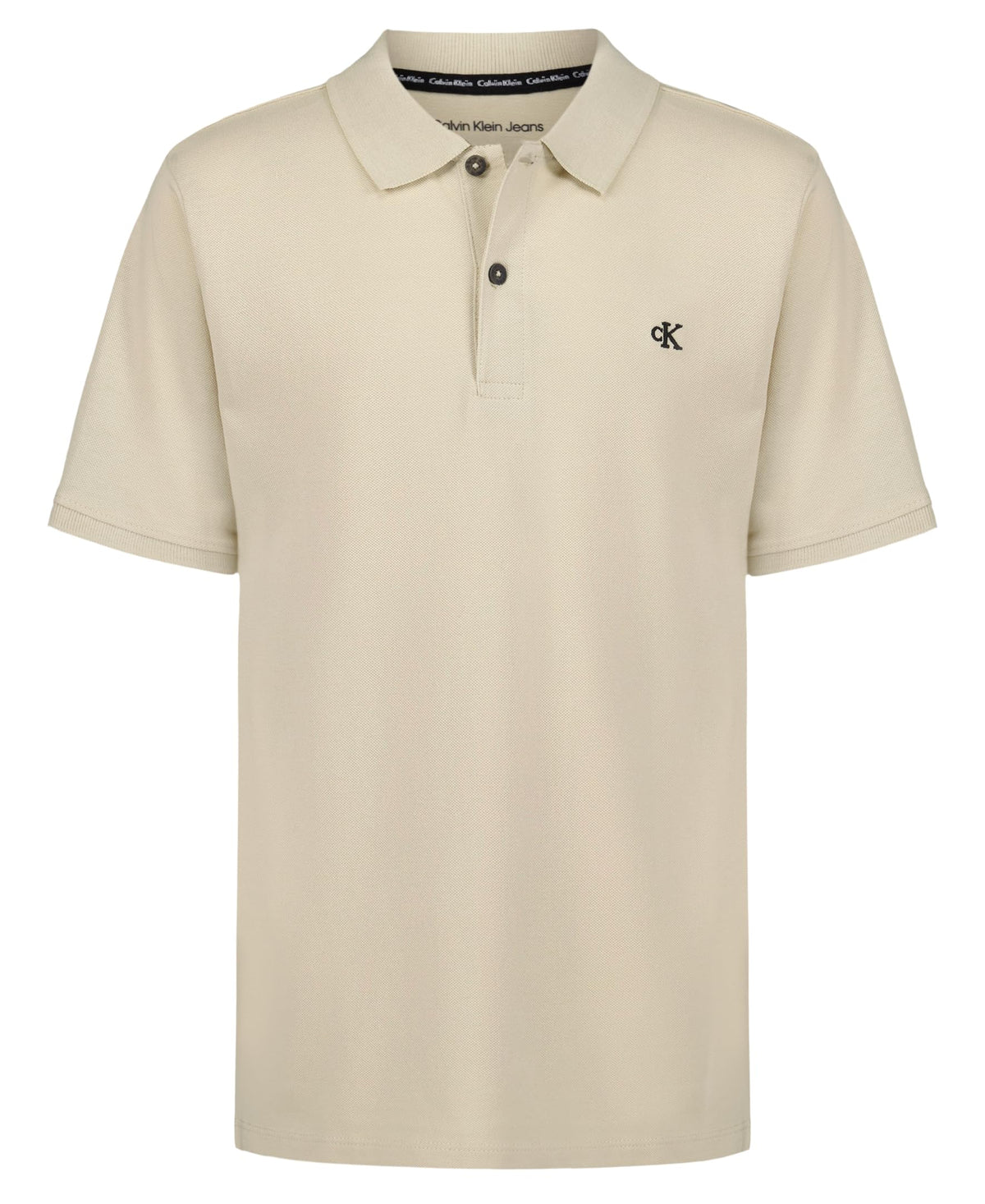 Calvin Klein Boys Short Sleeve Micro Pique Solid Polo, Button Closure, Soft & Comfortable