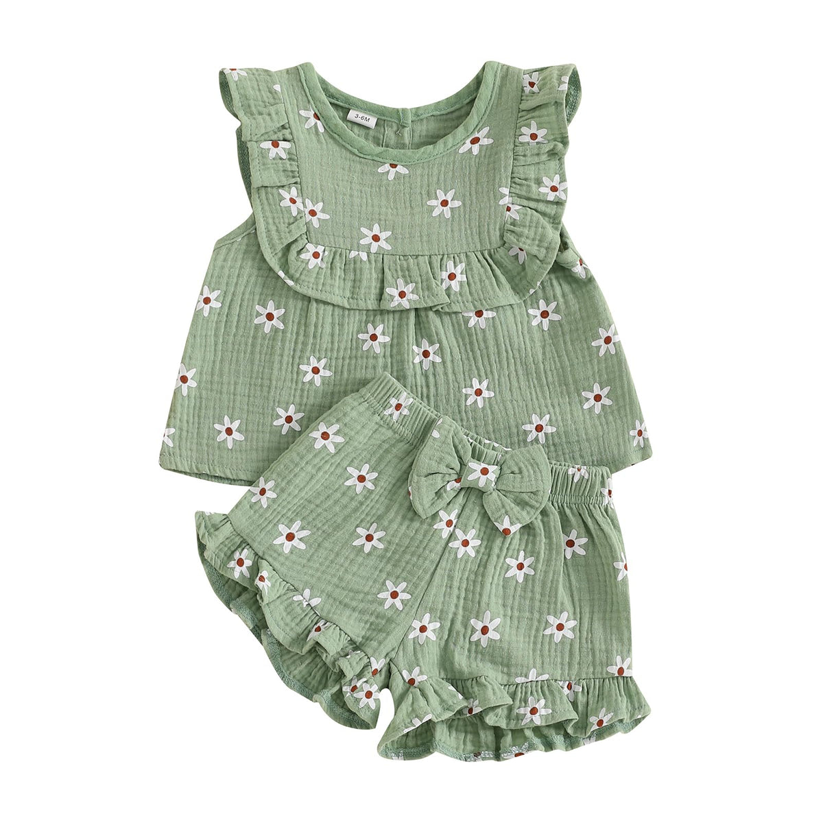 BemeyourBBs Summer Toddler Girl Clothes Baby Girl Ruffle Shirt Shorts Set