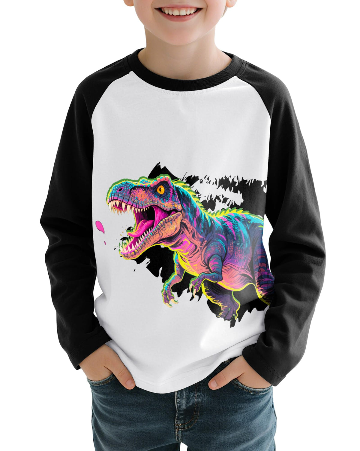 Toddler Boys Long Sleeve Shirts Crewneck Kids T-Shirts Graphic Casual Tops for 3-8 Years