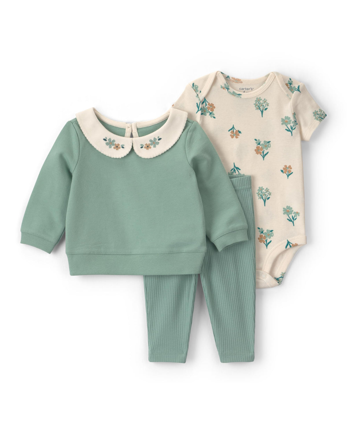 Carter's Baby Girls' 3-piece Bodysuit Pant Sets