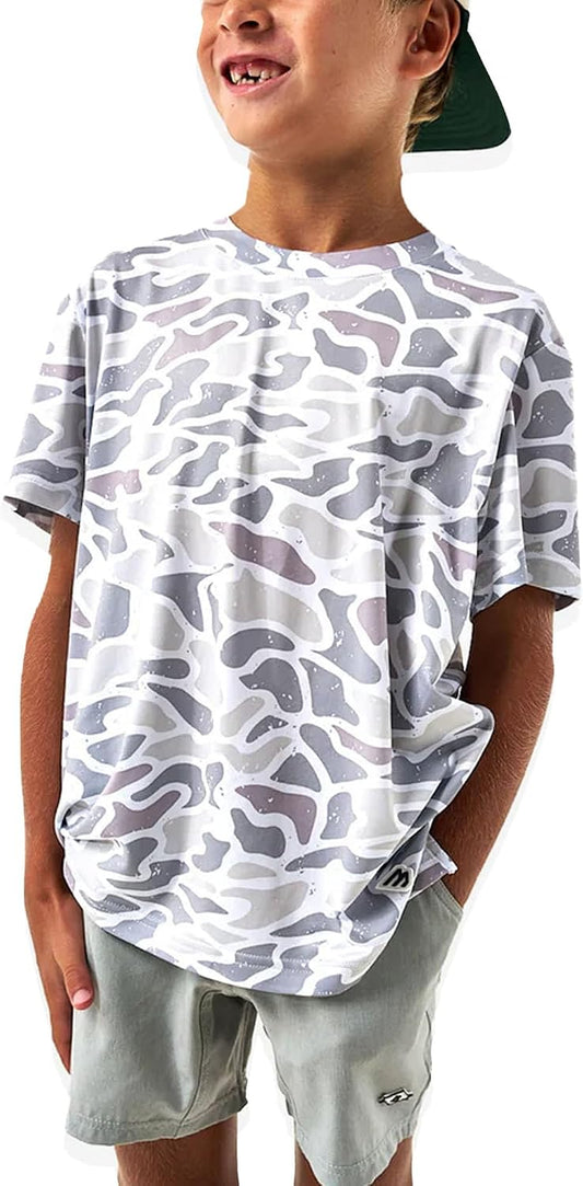 Burlebo Youth Go to Tee Lightweight Performance T Shirt for Kids, Breathable Athletic Short Sleeve Shirt