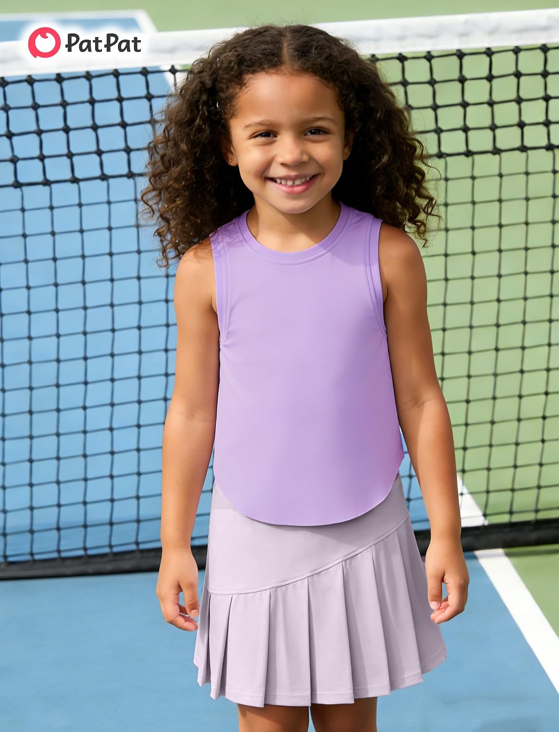 PATPAT Girls Tennis Skirt Sets Tank Top + Pleated Skort Activewear 5-12Y