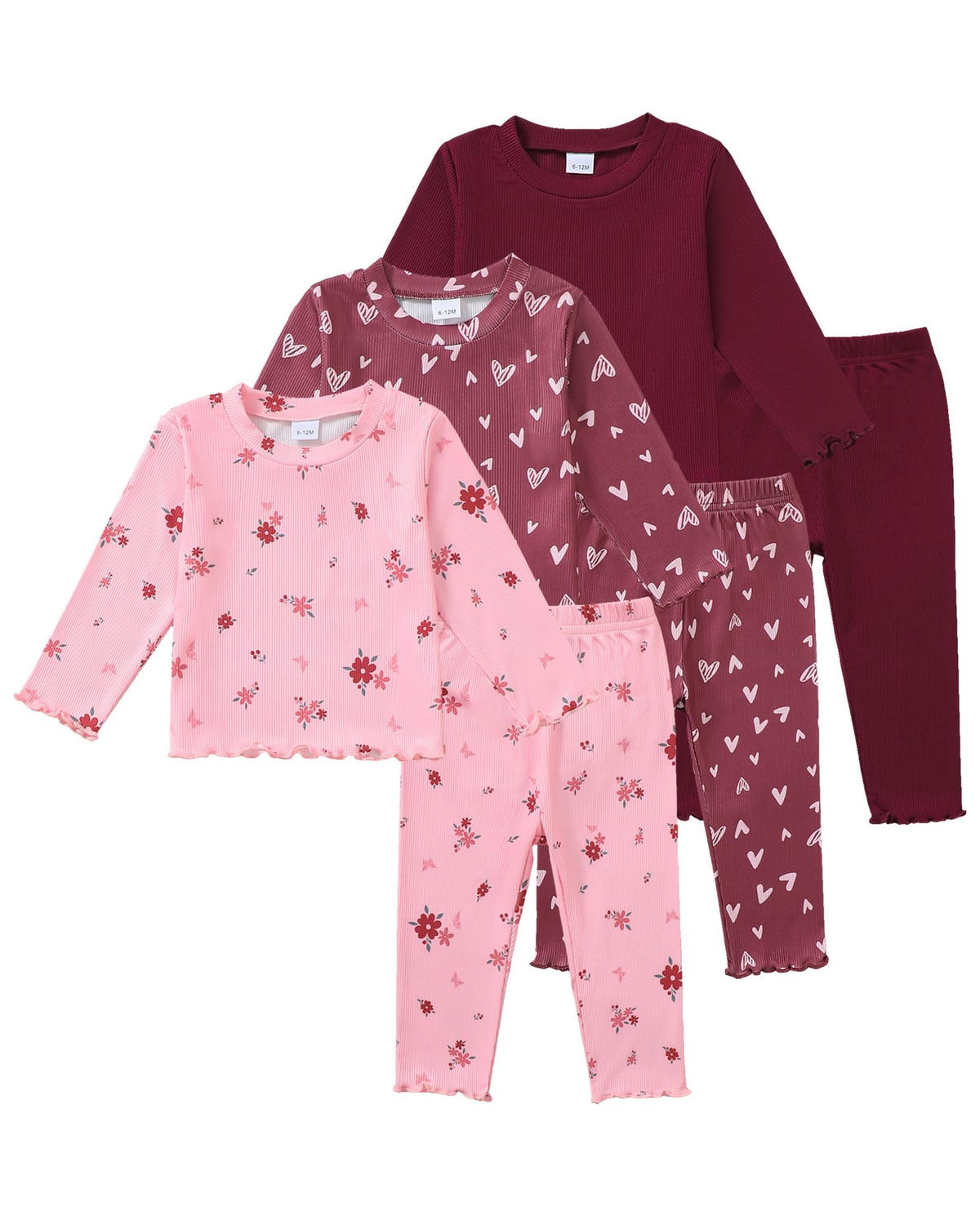 Toddler Baby Girl Clothes Outfits 6-Piece Fall Winter Clothing Set