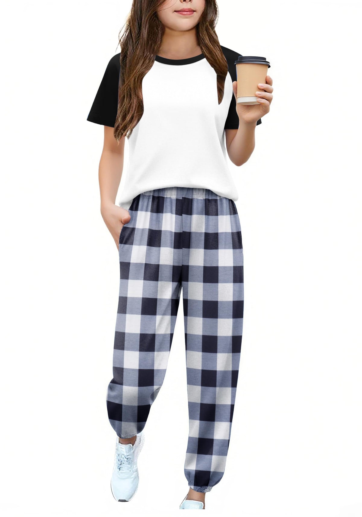 Arshiner Girls Outfits Fashion Short Sleeve Tops and Jogger Pants Set