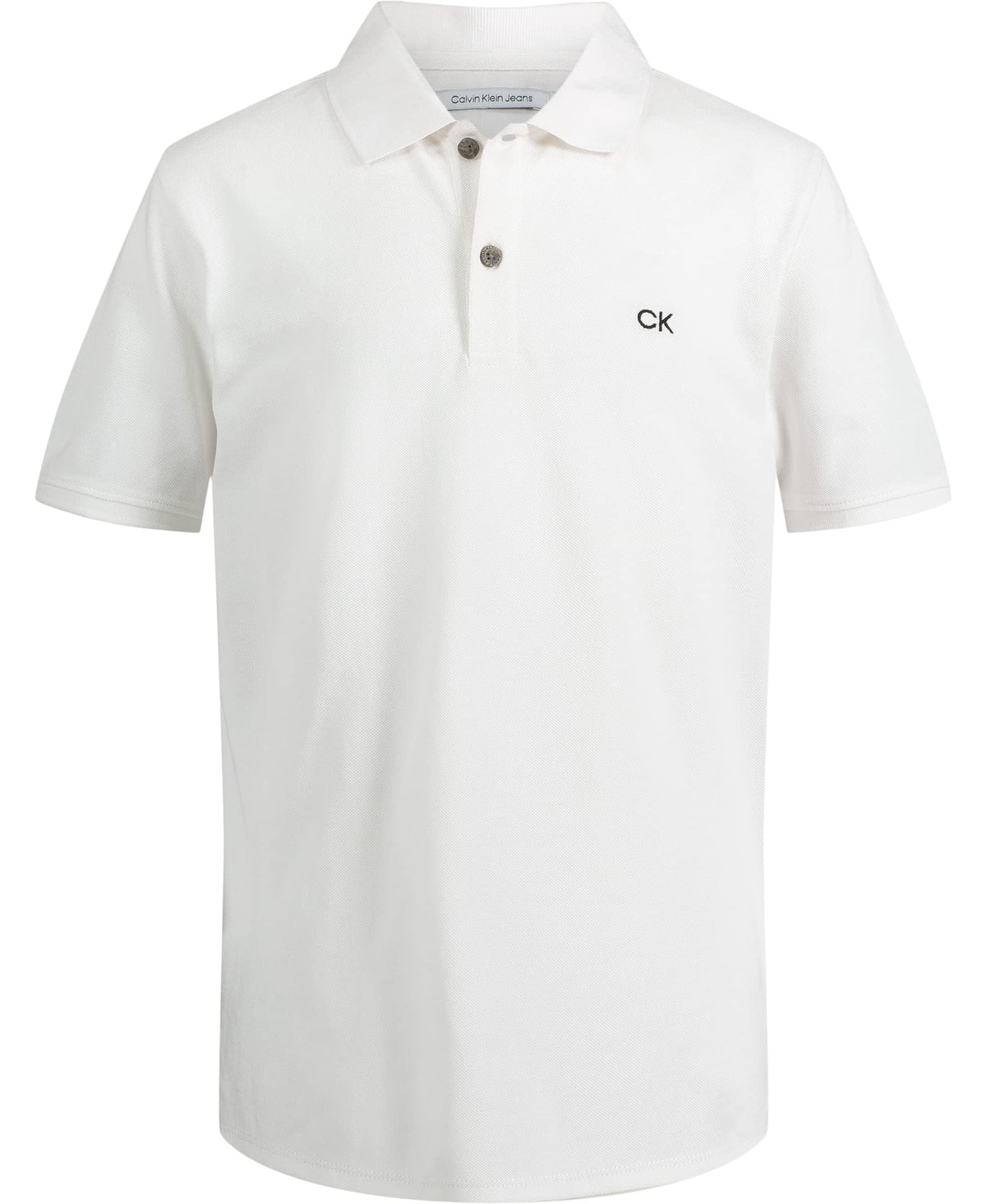 Calvin Klein Boys Short Sleeve Micro Pique Solid Polo, Button Closure, Soft & Comfortable