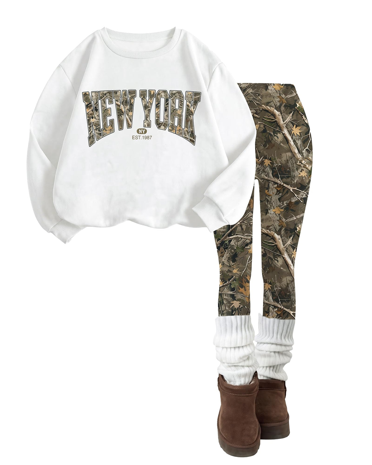 Girls 2 Piece Outfits Sweatshirt + Pants Clothes Set 6-14 Years