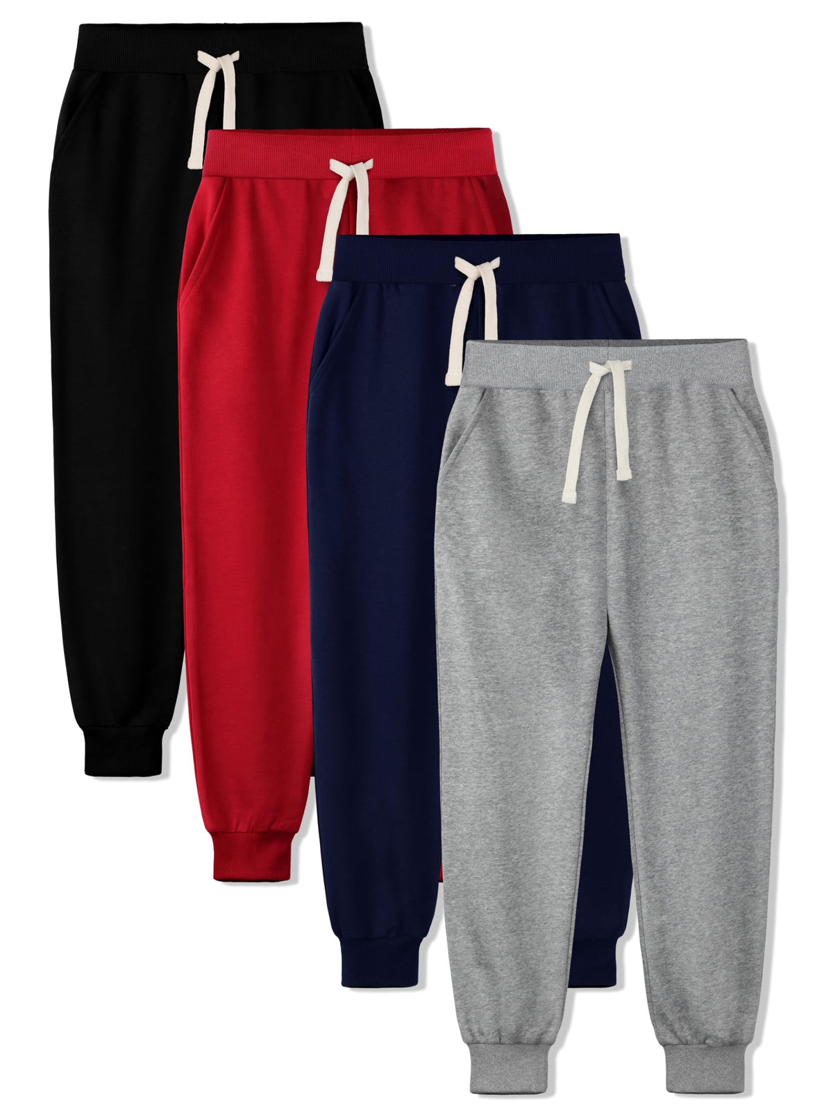 4 Pack Boys Sweatpants Boys Joggers Cotton Kids Youth Athletic Pants Pocket
