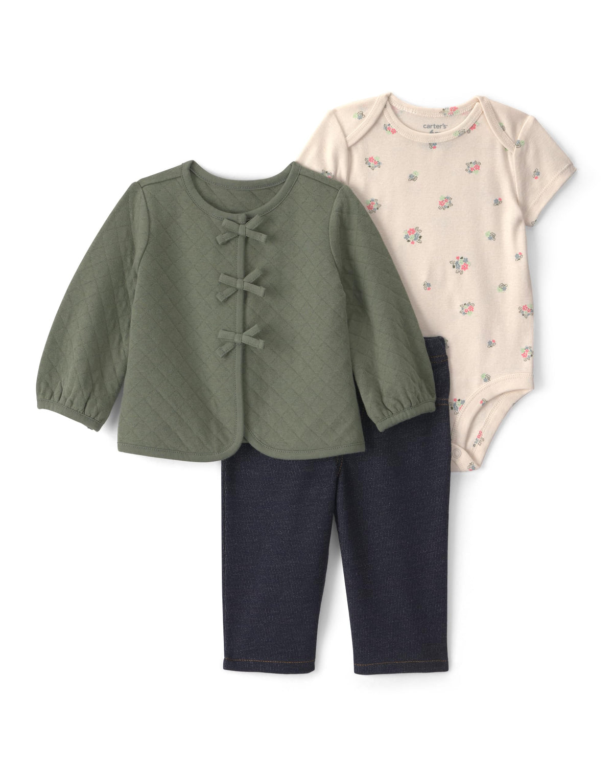Carter's Baby Girls' 3-piece Bodysuit Pant Sets