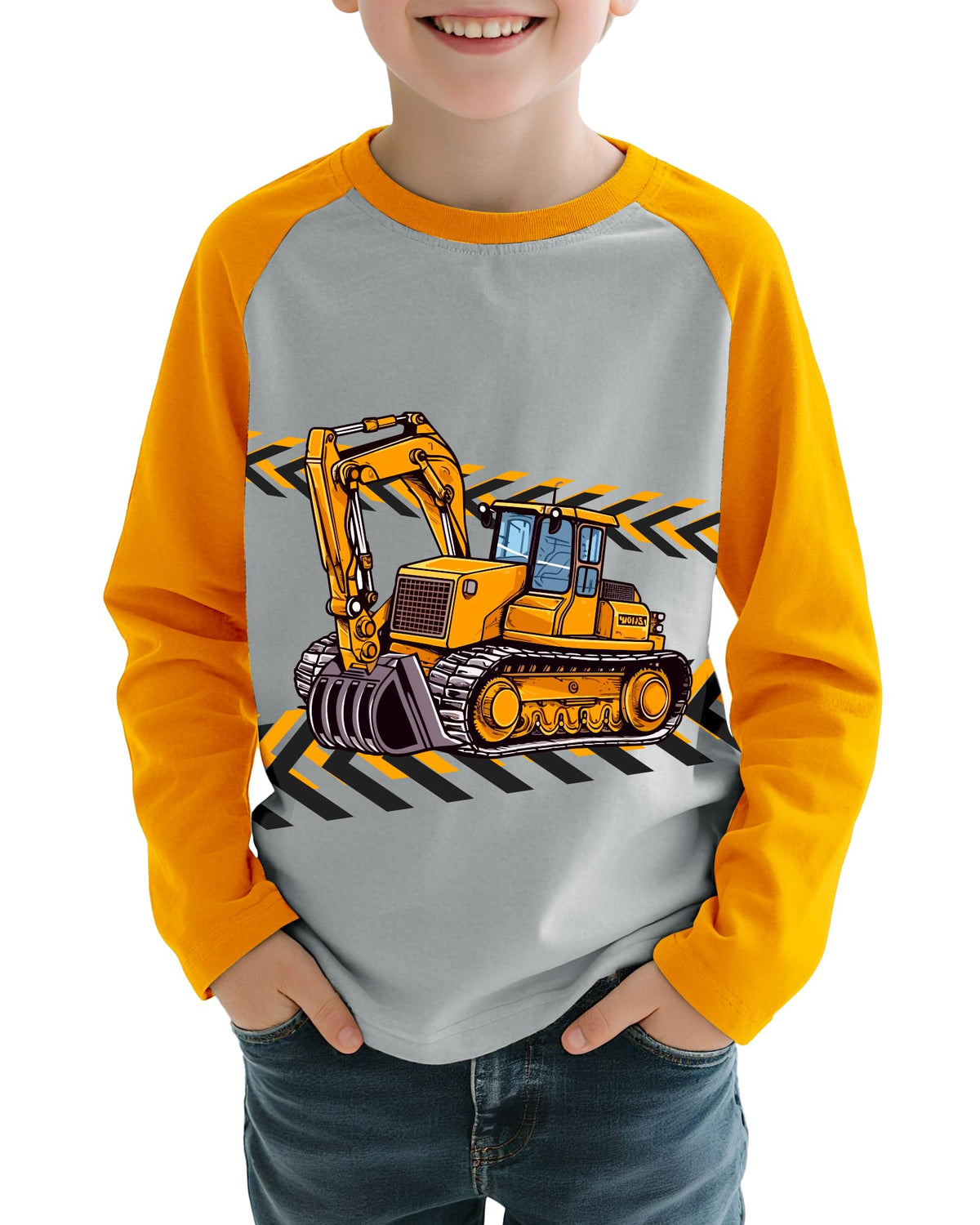 Toddler Boys Long Sleeve Shirts Crewneck Kids T-Shirts Graphic Casual Tops for 3-8 Years