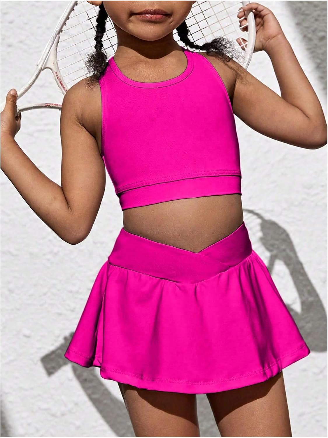 SOLY HUX Toddler Girl's 2 Piece Workout Set Top and Skorts Athletic Outfits