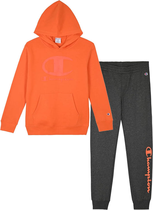 Champion Boys Jogger Set Fleece Hoodie and Sweatpants Tracksuit
