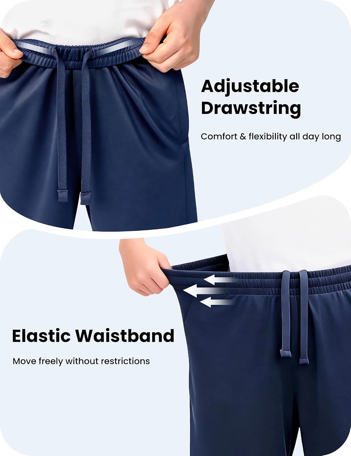 MLYENX 5 Pack Boys Athletic Shorts Basketball Quick Dry with Pockets