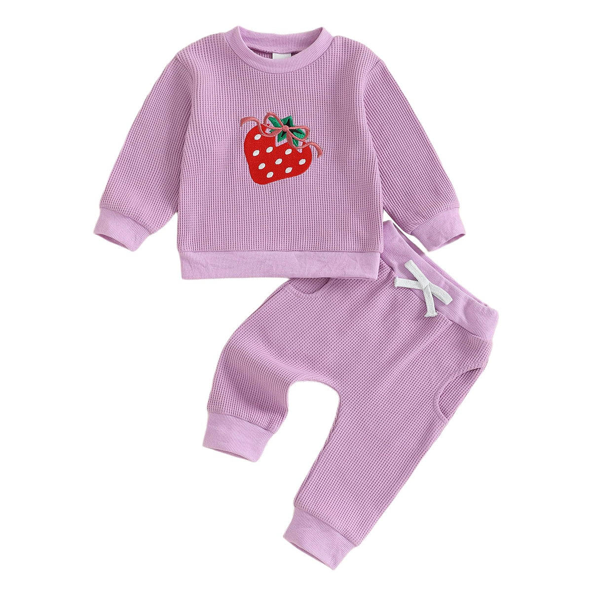 Amnnchya Toddler Clothes For Baby Girls Cute Strawberry Long Sleeve Sweatshirt Pants Girls Warm Fall Winter Outfits Set