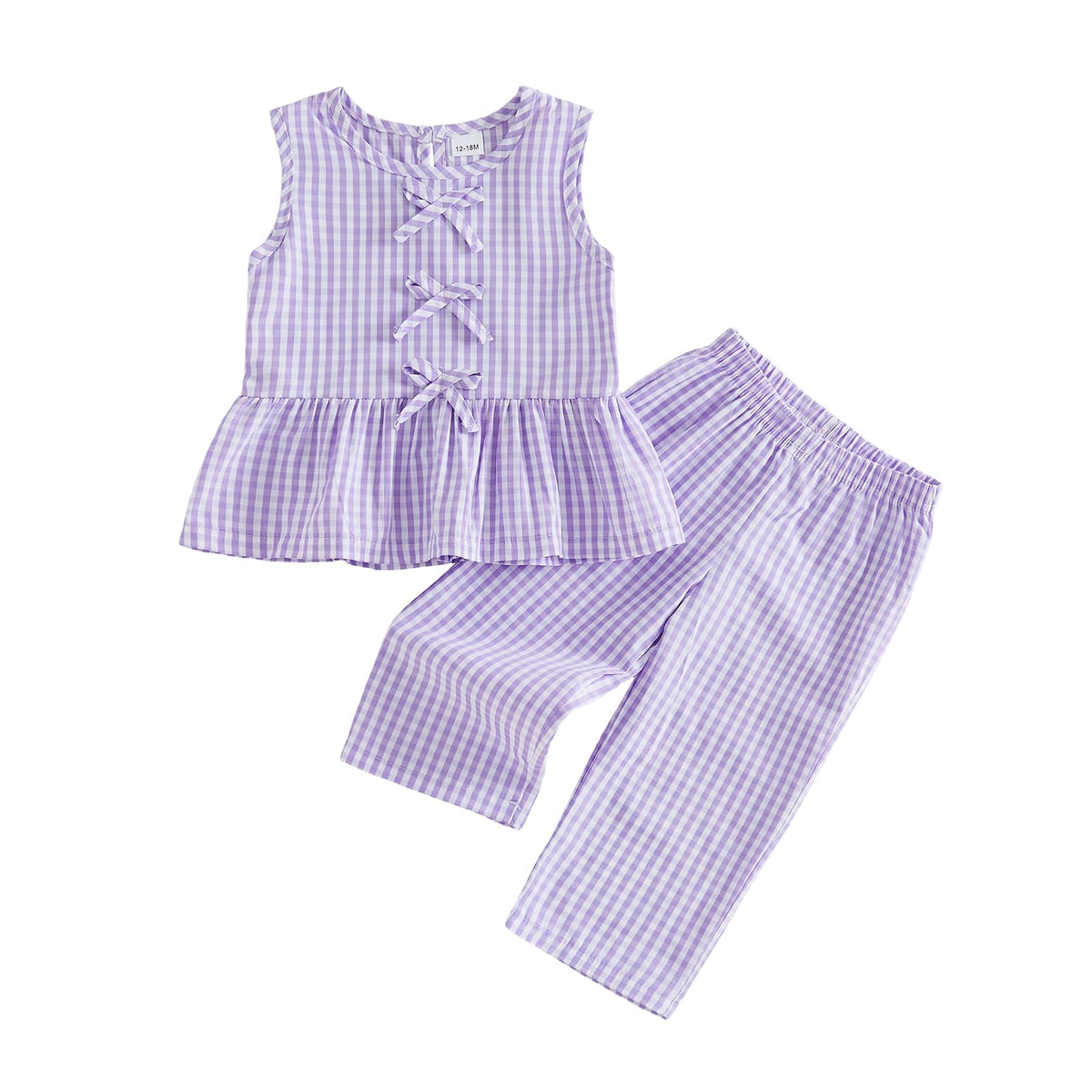 Kupretty Toddler Girl Clothes Ruffle Sleeveless Shirt Pants Set