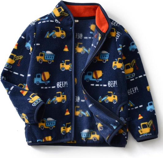 Toddler Boys Girls Fleece Jacket Lightweight Fall Spring 2-12 Years