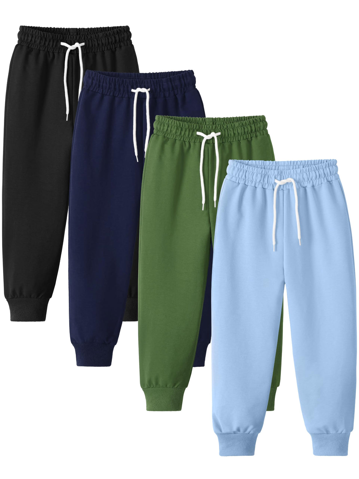 4 Pack Toddler and Boys Sweatpants Athletic Cotton Jogger Pants for Sports