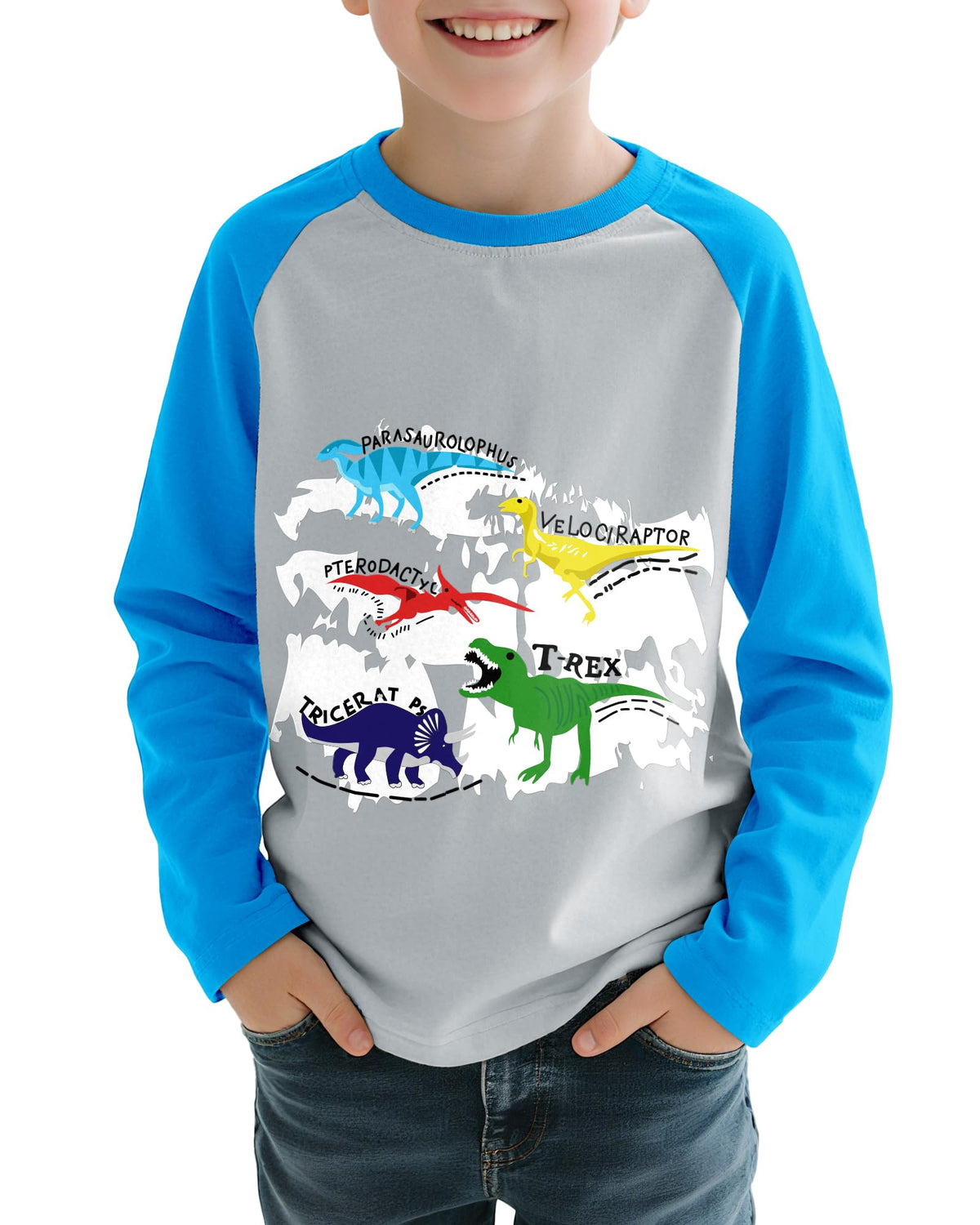 Toddler Boys Long Sleeve Shirts Crewneck Kids T-Shirts Graphic Casual Tops for 3-8 Years